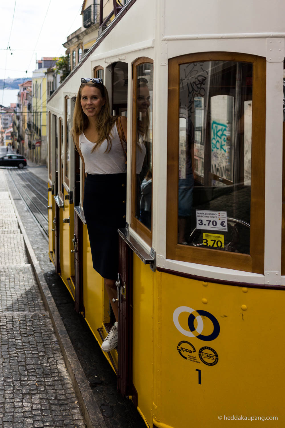 The yellow tram in Lisbon